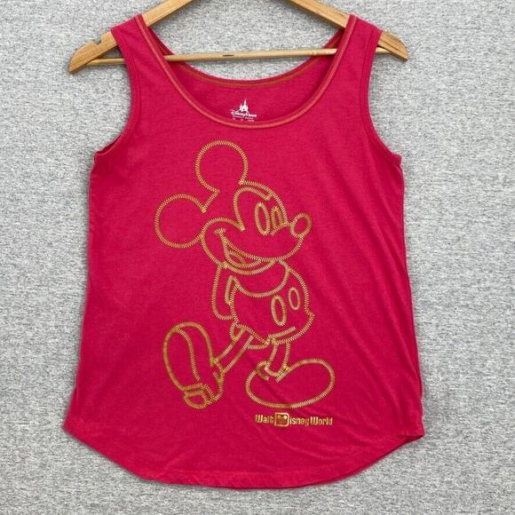Authentic Disney Park Original Tank Top Womens Small Pink Gold Minnie Mouse - Picture 1 of 12